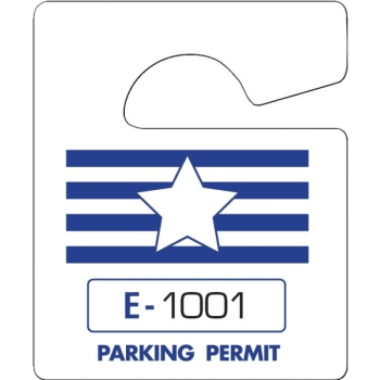 Image for Non-Reflective Plastic Parking Permit Tags, Blue Star, Package of 100 from HD Supply
