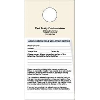 Condo Rules Violation Warning Tags, 4-1/4 X 8-1/2, Package Of 100