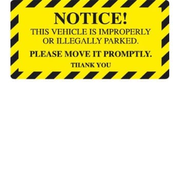 Image for Notice! Parking Sticker, Bright Yellow, 6 X 3, Package Of 100 from HD Supply