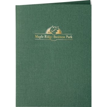 Image for Custom Pocket Folders, Linen, Green Package Of 100 from HD Supply