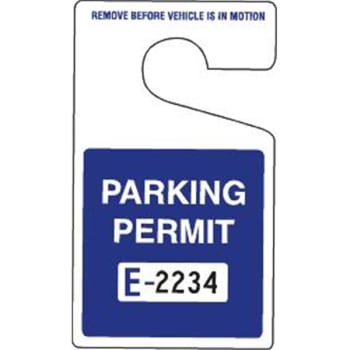 Image for Non-Reflective Plastic Parking Permit Tags, Blue Square, Large, Package Of 100 from HD Supply