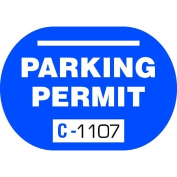 Parking Permit Window Stickers Capsule, Blue, 2-1/2 X 1-3/4 Package Of 100