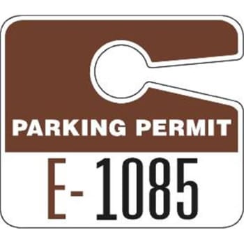 Image for Plastic Parking Permit Tags, With Jumbo 1 Numbers, Brown, Package Of 100 from HD Supply
