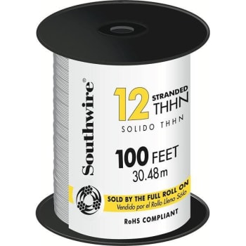 Image for Southwire 100 Ft 12 White Stranded Cu Thhn Wire from HD Supply