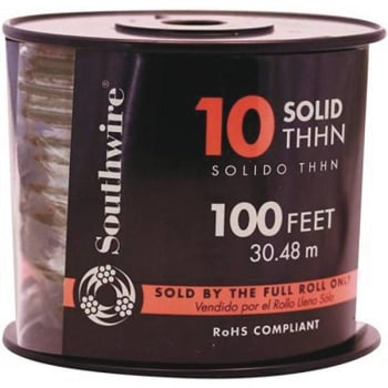 Southwire 100 Ft 10-Gauge Black Thhn Simpull Solid Wire