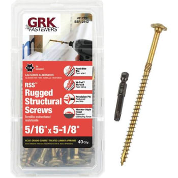 Image for Grk Fasteners 5/16 In X 5-1/8 In Star Dr Head Washer Wood Screw Package Of 40 from HD Supply