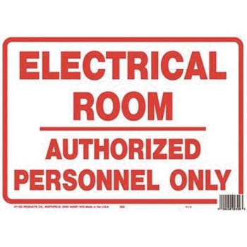 Image for Hy-Ko 10 In X 14 In Polystyrene Electrical Room Authorized Personnel Only Sign from HD Supply