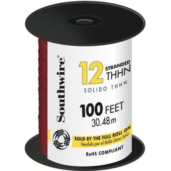 Image for Southwire 100 Ft 12 Red Stranded Cu Thhn Wire from HD Supply
