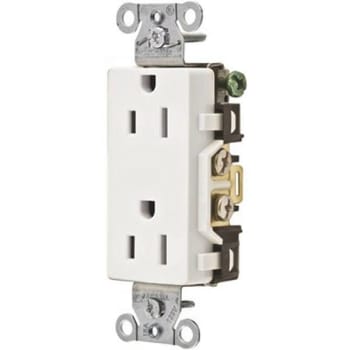 Image for Hubbell Wiring 15 Amp Commercial Grade Decorator Duplex Receptacle, White from HD Supply