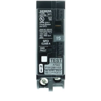 Image for Siemens 15 Amp 1-Pole Gpf2n Gfci 10ka Breaker from HD Supply