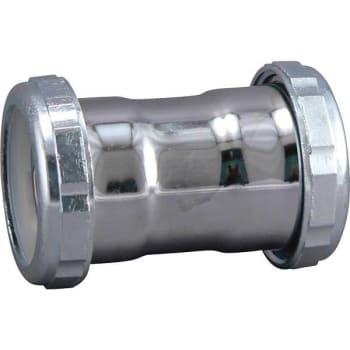 Image for Keeney 1-1/2 In X 1-1/2 In 22-Gauge Brass Slip Joint Straight Coupling In Chrome from HD Supply