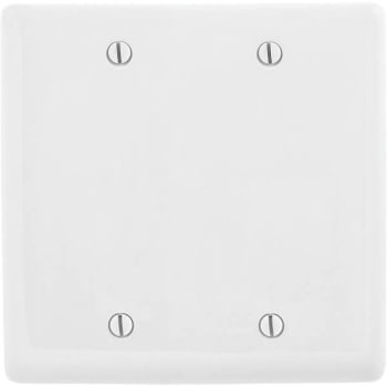 Image for Hubbell 2-Gang White Box Mount Blank Wall Plate from HD Supply