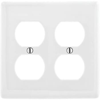 Image for Hubbell 2-Gang Medium Size Duplex Wall Plate, White from HD Supply