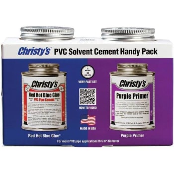 Christy's 8 Oz Pvc Red Hot Blue Glue And Purple Primer Handy Pack