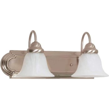 Image for Satco Ballerina 18 In 2-Light Brushed Nickel Vanity Light, Alabaster Glass Shade from HD Supply