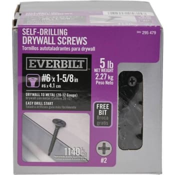 Image for Everbilt #6 X 1-5/8 In Phillips Bugle Self-Drill Drywall Screw Package Of 1140 from HD Supply