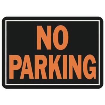 Image for Hy-Ko 10 In X 14 In Orange On Black Aluminum No Parking Sign Package Of 12 from HD Supply