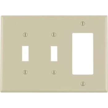 Image for Leviton Decora 3-Gang Midway 2-Toggle Combination Nylon Wall Plate, Ivory from HD Supply