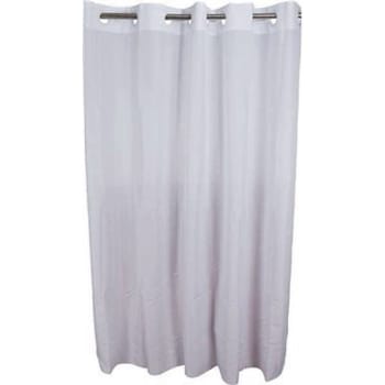 Image for Hookless 71 In X 74 In White Plain Weave Polyester Shower Curtain from HD Supply