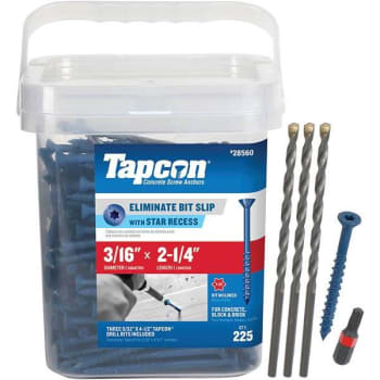Image for Tapcon 3/16 In X 2-1/4 In Star Flat-Head Concrete Anchors Package Of 225 from HD Supply