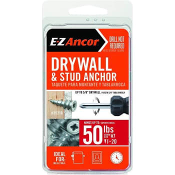 E-Z Ancor Stud Solver 50 Lbs Drywall And Stud Anchors Package Of 20