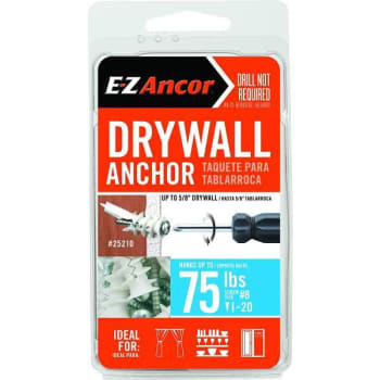 Image for E-Z Ancor Twist-N-Lock 75 Lbs Drywall Anchors Package Of 20 from HD Supply