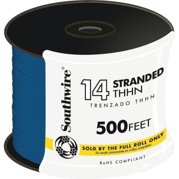 Image for Southwire 500 Ft 14-Gauge Blue Stranded Cu Thhn Wire from HD Supply