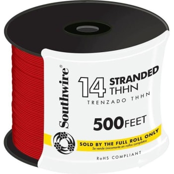 Image for Southwire 500 Ft 14-Gauge Red Stranded Cu Thhn Wire from HD Supply