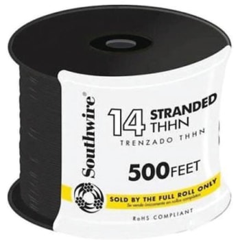 Image for Southwire 500 Ft 14-Gauge Black Stranded Cu Thhn Wire from HD Supply