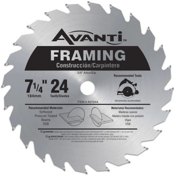 Image for Avanti Pro 7-1/4 In X 24-Tooth Framing Circular Saw Blade from HD Supply