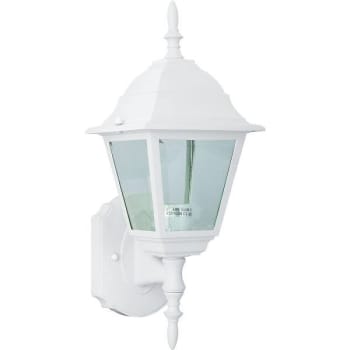 Image for Monument 1-Light White Outdoor Wall Mount Lantern from HD Supply
