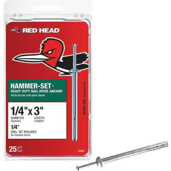 Image for Red Head 1/4 In X 3 In Hammer-Set Nail Drive Concrete Anchors Package Of 25 from HD Supply