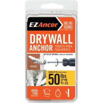 Image for E-Z Ancor Twist-N-Lock 50 Lbs Drywall Anchors Package Of 25 from HD Supply