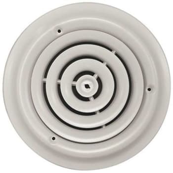 Image for Truaire 8 In X 8 In Steel Round Wall/Ceiling Register In White from HD Supply