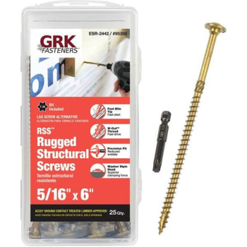 Image for Grk Fasteners 5/16 In X 6 In Wood Screw, Star Drive Washer Head, Package Of 25 from HD Supply