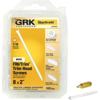 Image for Grk Fasteners #8 X 2 In Star Drive Trim-Head White Trim Screw Package Of 100 from HD Supply
