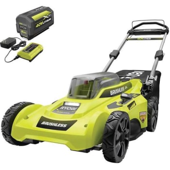 Ryobi 40v Brushless 20 In Walk Behind Push Lawn Mower W/battery And Charger