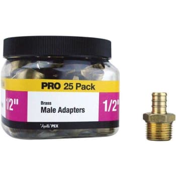 Image for Apollo 1/2", Brass, PEX-B Barb X Male Pipe Thread Adapter Pro, Package Of 25 from HD Supply