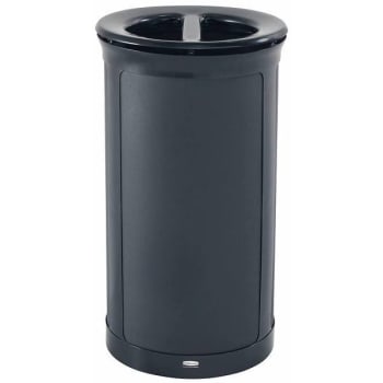 Image for Rubbermaid Commercial Enhance 33 Gal Round Dual Stream Indoor Trash Can (Jet Black) from HD Supply