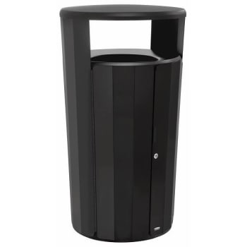 Rubbermaid Commercial Resist® Round Outdoor 45 Gal Textured Black/black Gloss