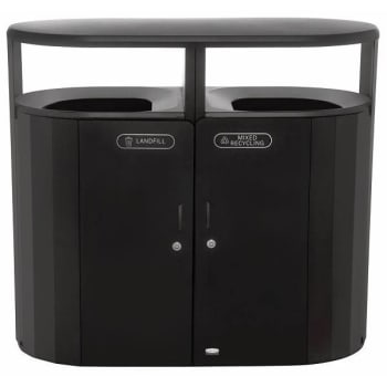 Image for Rubbermaid Commercial Resist® Dual Strm Trh/recycling 2x23 Gal Txt Blk/blk Gloss from HD Supply