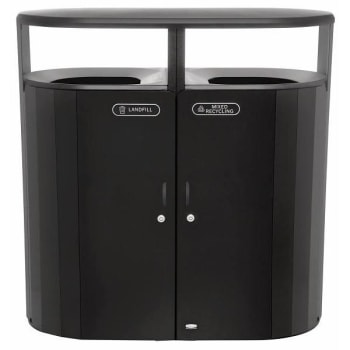 Image for Rubbermaid Commercial Resist® Dual Strm Trash/recycle 2x33 Gal Txt Blk/blk Gloss from HD Supply