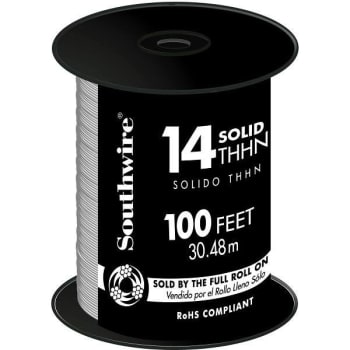 Image for Southwire 100 Ft 14 White Solid Cu Thhn Wire from HD Supply