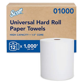 Scott White High Capacity Hard Roll Paper Towels, Case Of 12
