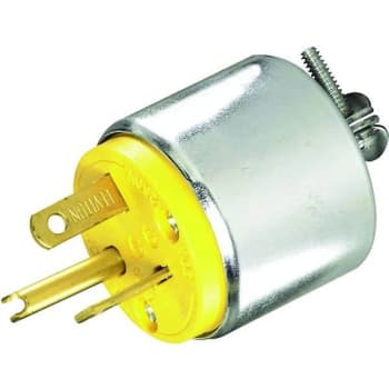 Image for Leviton 20-Amp 250-Volt Commercial Grade Straight Blade Male Plug In Yellow from HD Supply