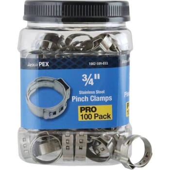 Apollo 3/4 In. Stainless Steel PEX-B Barb Pinch Clamp Jar (100-Pack)