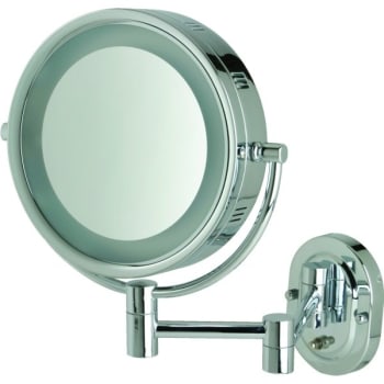 Jerdon® 8" Wall Mount Mirror With Halo Light, Plug In, Chrome