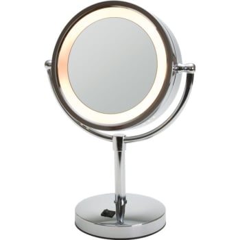 Image for Jerdon 8-1/2" Table Top Mirror Chrome With Halo Light from HD Supply