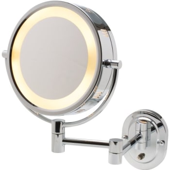 Image for Jerdon® 8" Wall Mount Mirror With Halo Light, Direct Wire, Chrome from HD Supply