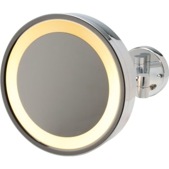 Jerdon® 9-1/2" Wall Mount Mirror With Halo Light, Direct Wire, Chrome